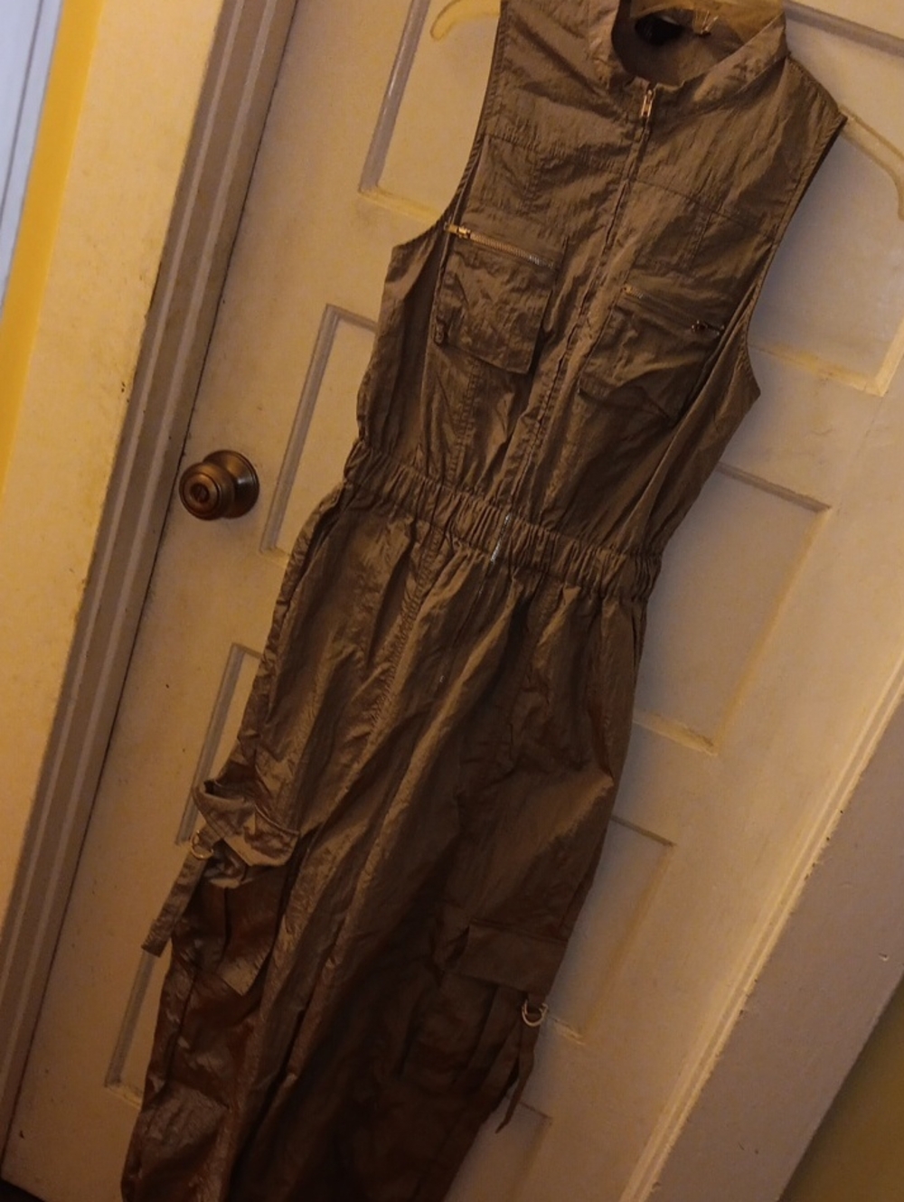 Forever 21 Shimmery Olive Gray jumpsuit